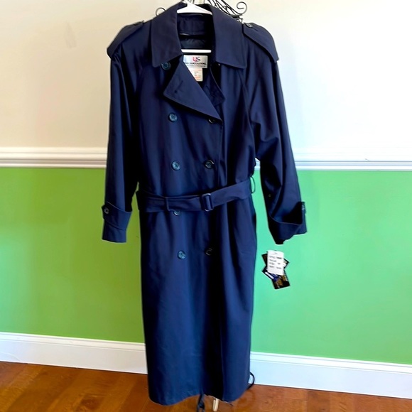 Jackets & Blazers - Navy blue INSULATED waterproof trench coat